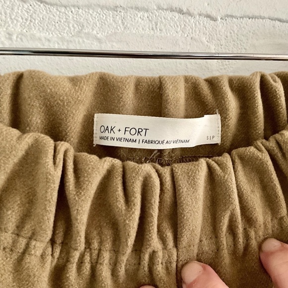 OAK+FORT Women’s Lounge pants Minimalist Faux Suede Camel/Tan Sz S - Picture 13 of 16
